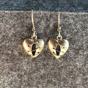 ❤️ Mended My Heart Earrings Oxidized Silver M Friedman Handmade Metal Jewelry